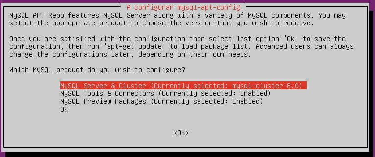 Arquivo de Configuração para instlar MySQL via PPA